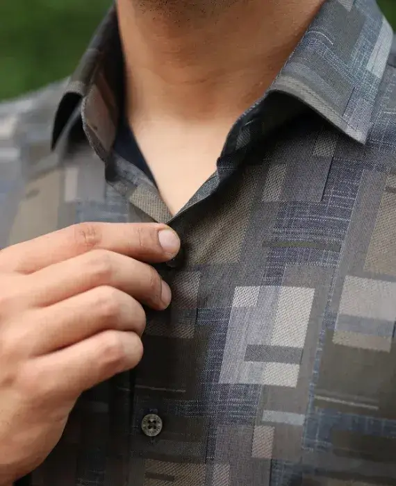 Abstract Geometric Print Shirt